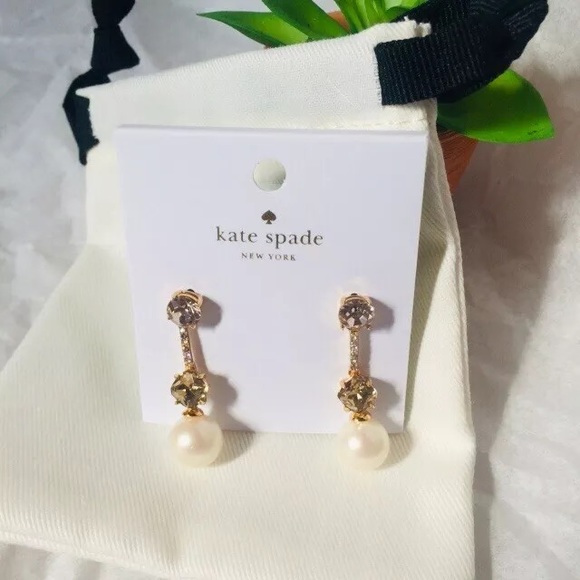 New Kate Spade linear drop earrings retail $78 - Picture 3 of 4